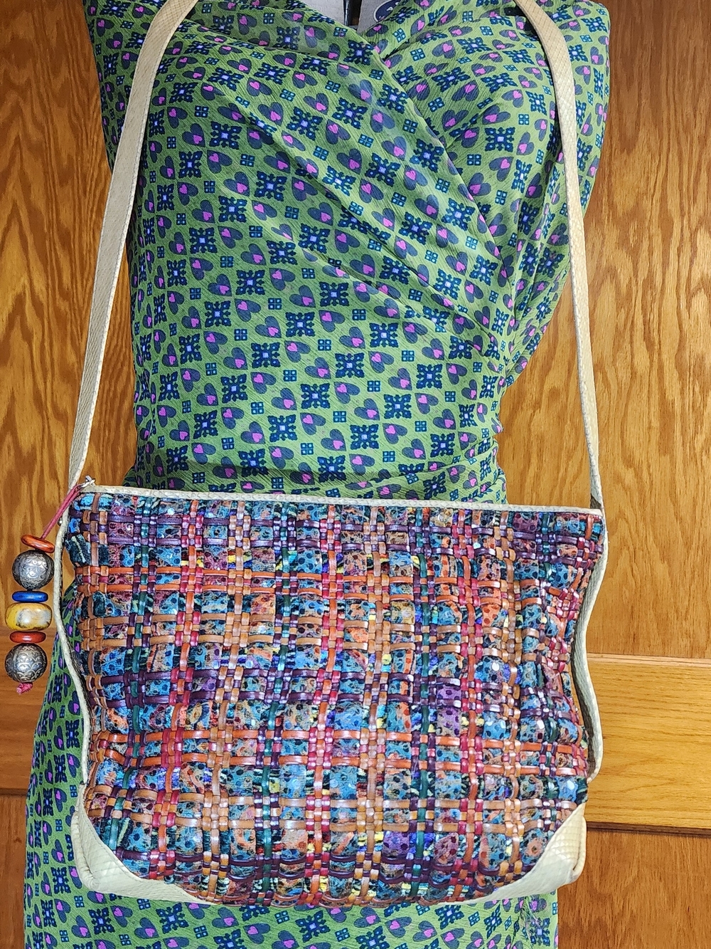 Sharif Multicolor Woven Crossbody Shoulder Bag